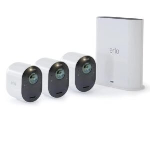 Arlo VMS5240+VMC5040-200 Arlo Ultra 2 Spotlight Camera - 4K UHD Wire-Free Security Camera System – 3 Cameras