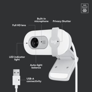 Logitech 960-001618 Logitech BRIO 100 Full HD Webcam - Off White