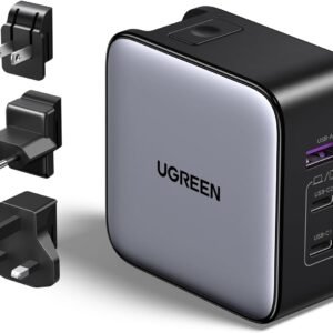 UGREEN 90409 UGREEN CD296 GaN 65W 2C1A Fast Charger (3-Port) with EU/UK/US plugs