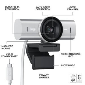 Logitech 960-001561 Logitech MX Brio 4K Webcam - Pale Grey
