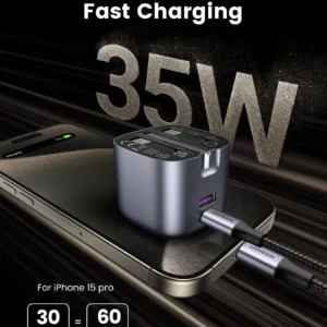 UGREEN 15540 Nexode CD350 35W PD GaN Charger (1C1A) with Foldable Pins