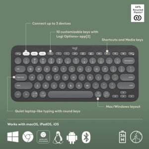 Logitech 920-011753 Logitech K380s Pebble Keys 2 - Tonal Graphite