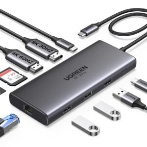 UGREEN 15534 UGREEN CM639 10-in-1 USB-C Adapter (Dual HDMI 8K/4K, 100W PD, RJ45, USB 3.0/2.0, SD/TF)