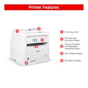 Canon 6354C017AA Canon imageCLASS MF284dw Mono Laser Printer (Wired High-Speed Ethernet, Wi-Fi, USB, Direct Connection, 5‑Line Vari-Angle LCD, New Model)