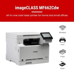 Canon 6928C018AA Canon imageCLASS MF662CDW Colour Laser Printer (Wired Gigabit Network, Wi-Fi 802.11 b/g/n, 5" Colour Touch LCD, Print/Scan/Copy)