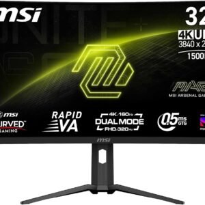 MSI MAG 321CUPDF 31.5″ UHD 160 Hz / FHD 320 Hz Dual Mode 1500R Curved Rapid VA Gaming Monitor