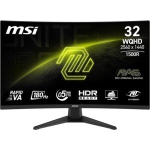 MSI MAG 321CQF E18 31.5″ WQHD 180 Hz Curved Rapid VA Gaming Monitor