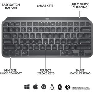 Logitech 920-010505 Logitech MX Keys Mini Wireless Keyboard - Graphite