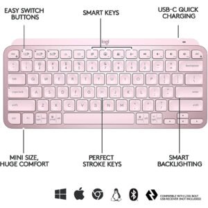 Logitech 920-010507 Logitech MX Keys Mini Wireless Keyboard - Rose