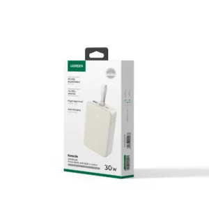 UGREEN 45207 UGREEN PB521 20000mAh 30W PD Power Bank with Built-in USB-C to USB-C Cable